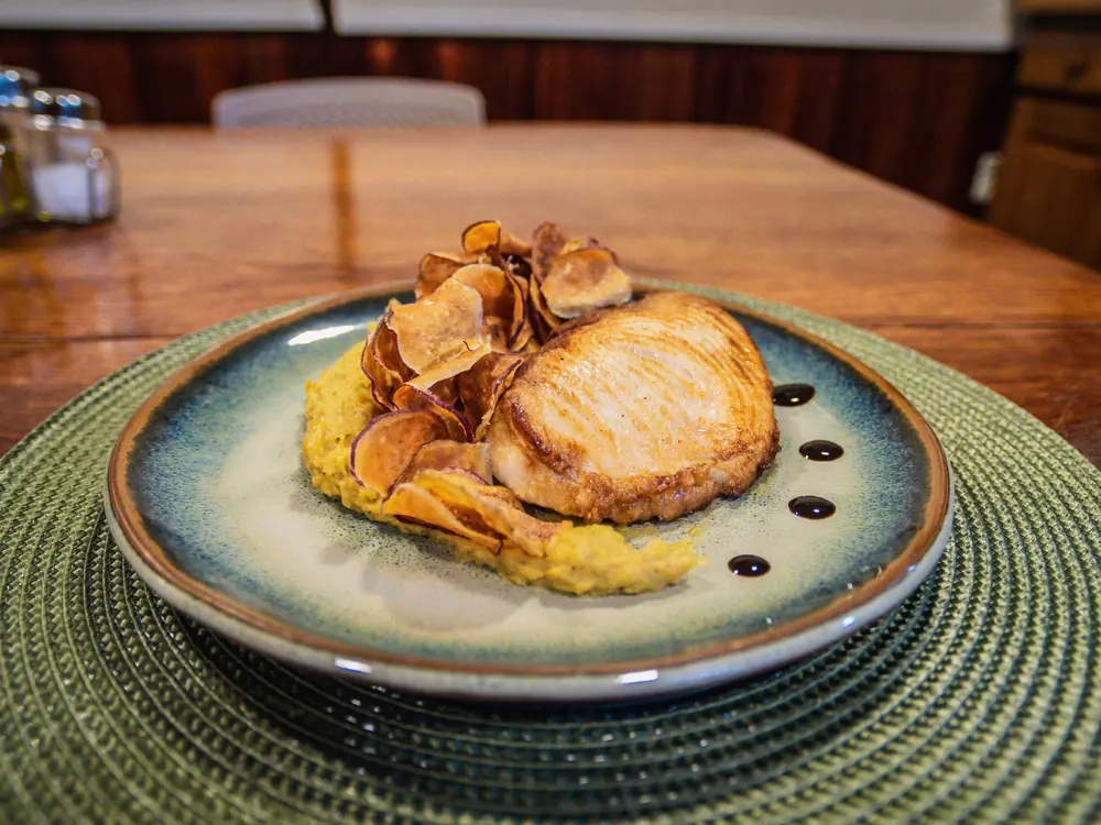 A plated dinner at the lodge table