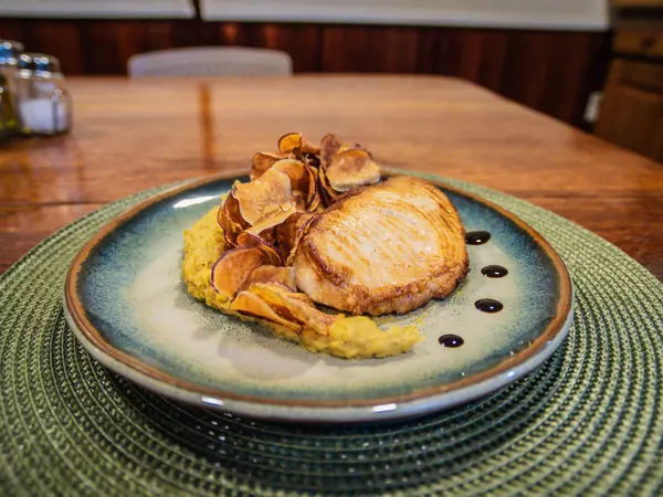 A plated dinner at the lodge table